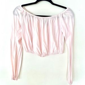 Light Pink Off-shoulder Crop Top